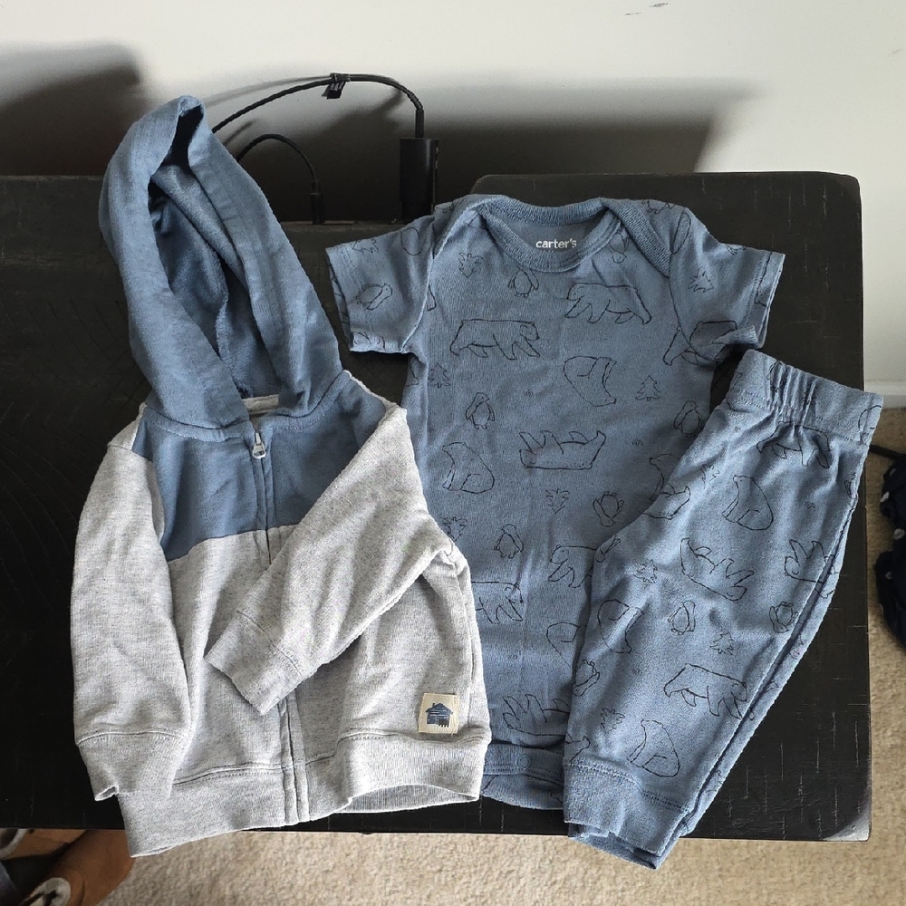 Carter's Blue and Gray Baby Outfit Set